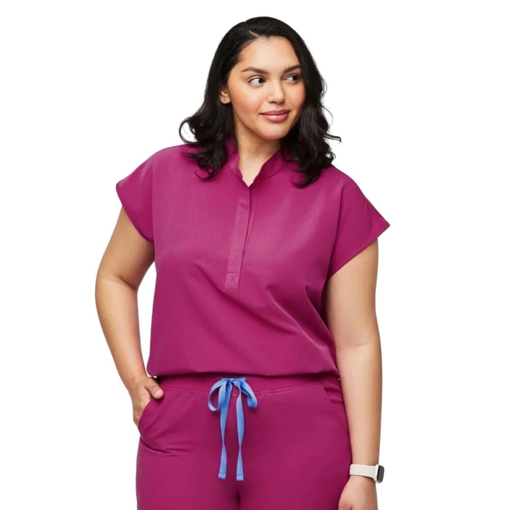FIGS Rafaela Oversized Scrub Top XS Women’s Raspberry Sorbet Pink Rare PO 2525